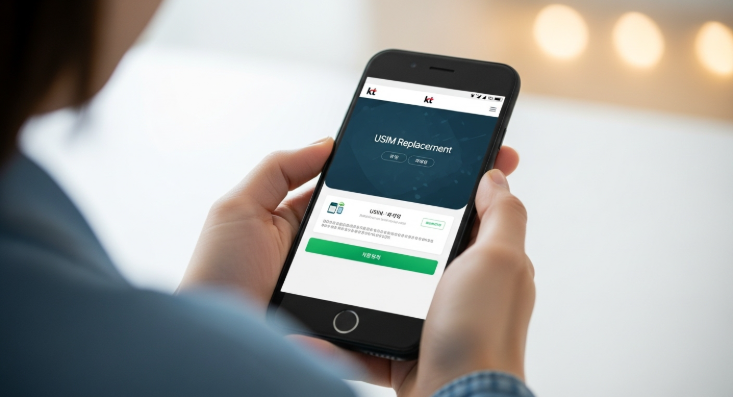 KT 유심 무상 교체 신청하는 모습