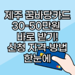 제주 꿈바당카드 신청 정리 썸네일