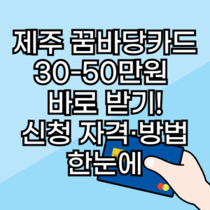 제주 꿈바당카드 신청 정리 썸네일